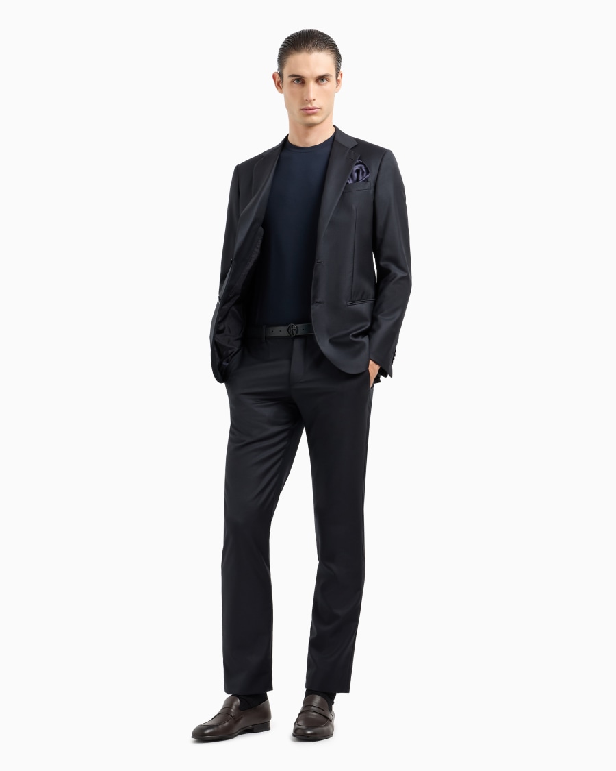 The world of armani T-SHIRT IN JERSEY BAMBOO DI VISCOSA STRETCH CON RICAMO GA Negozi Online