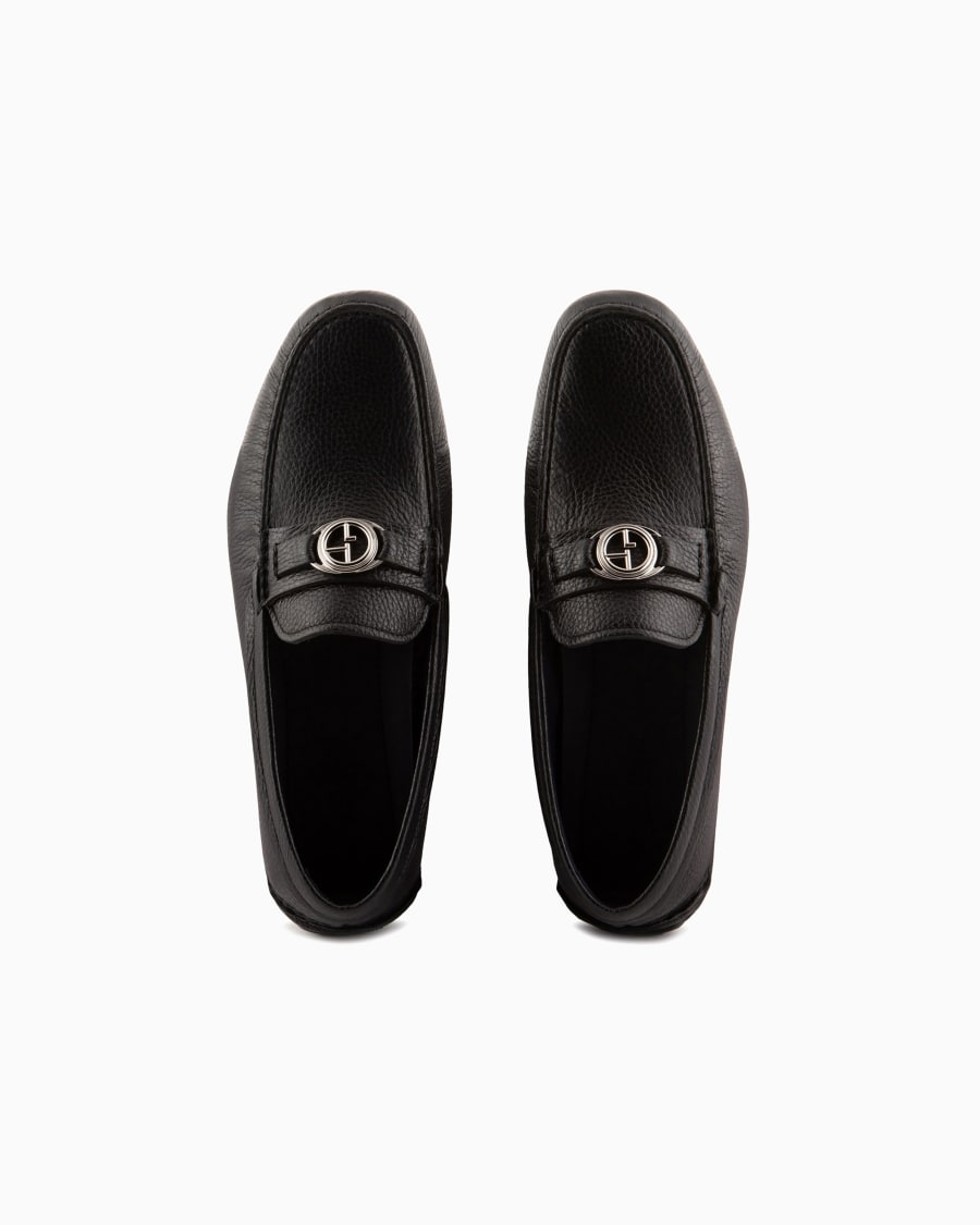The world of armani MOCASSINI IN CERVO CON LOGO Acquista Ora