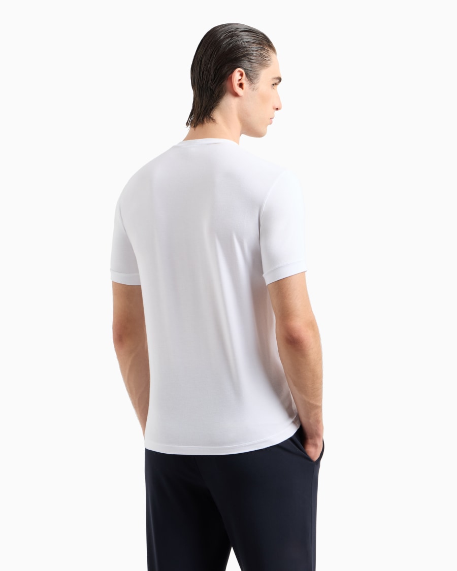 The world of armani T-SHIRT IN JERSEY BAMBOO DI VISCOSA STRETCH CON RICAMO GA Shopping Online