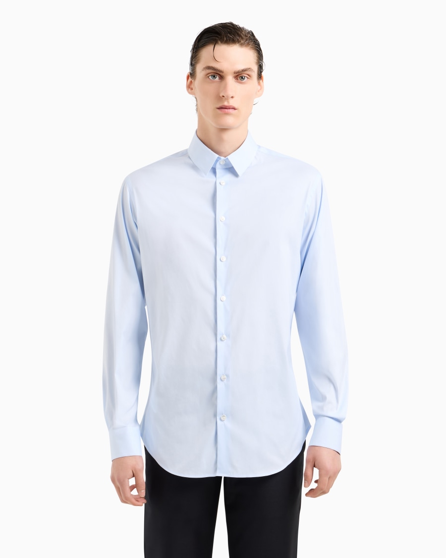 The world of armani CAMICIA IN TESSUTO STRETCH CON COLLO CLASSICO CON STECCHE Offerta