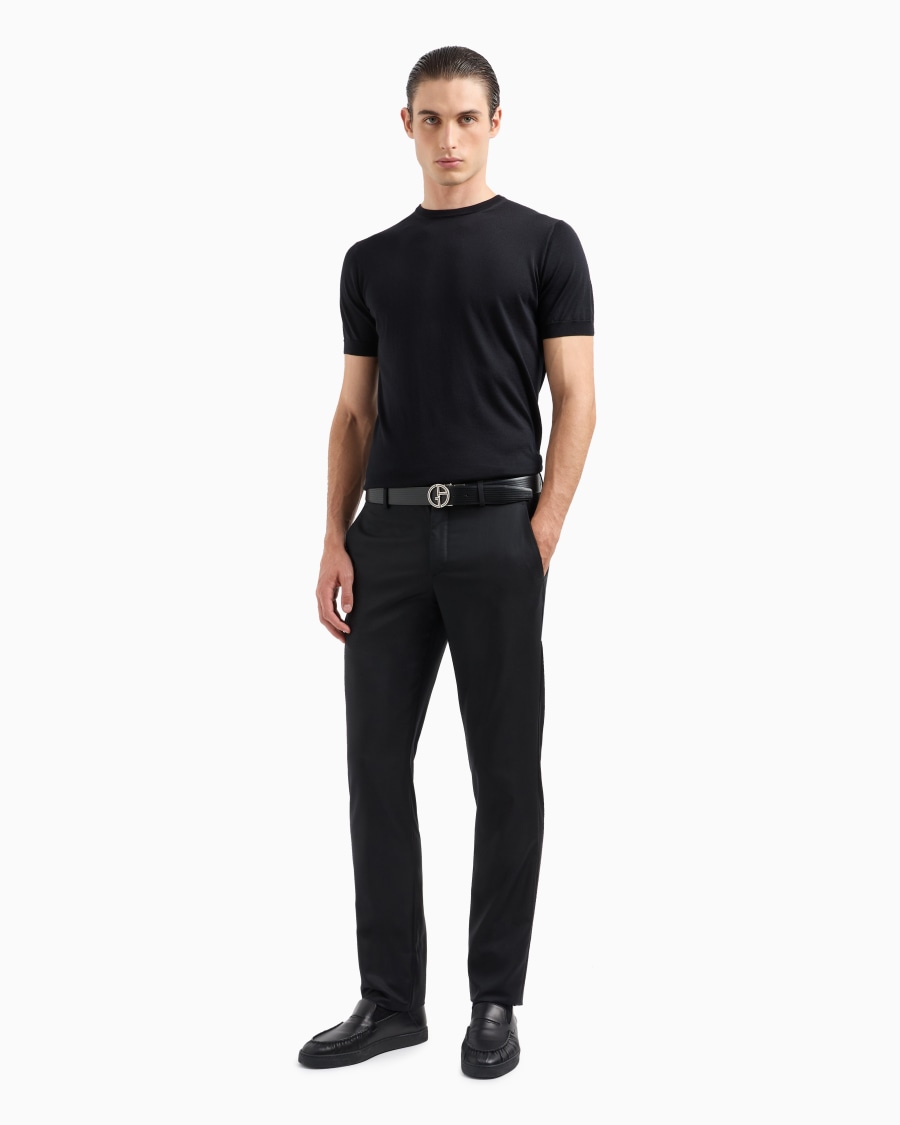The world of armani MAGLIA GIROCOLLO IN SETA E COTONE Economico