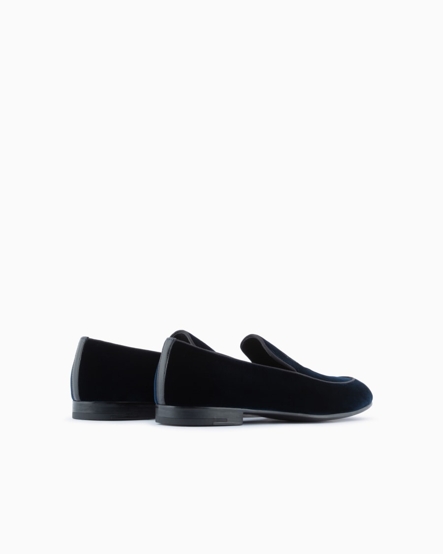 The world of armani MOCASSINI IN VELLUTO CON LOGO RICAMATO Online