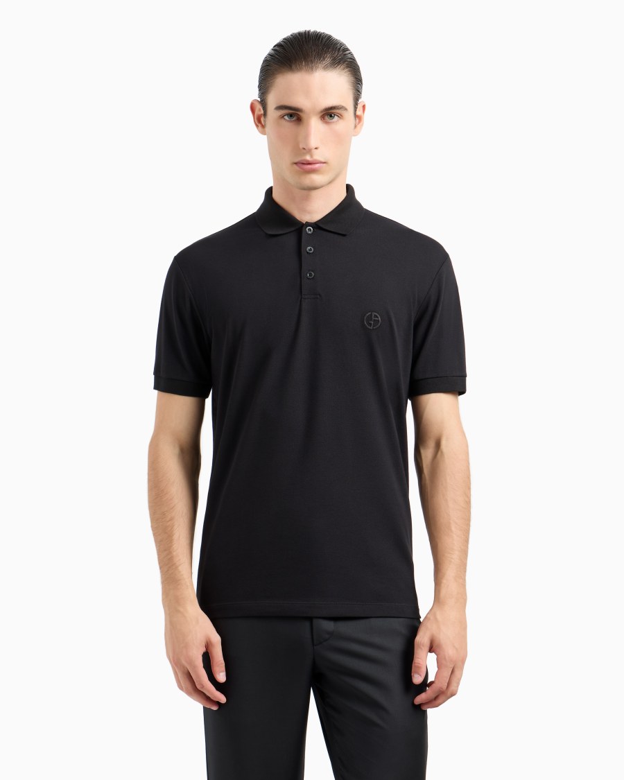 The world of armani POLO IN PIQUET DI COTONE STRETCH Offerte