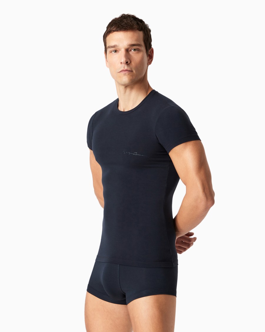 The world of armani MAGLIA LOUNGEWEAR A MANICA CORTA IN MODAL STRETCH Hotsell