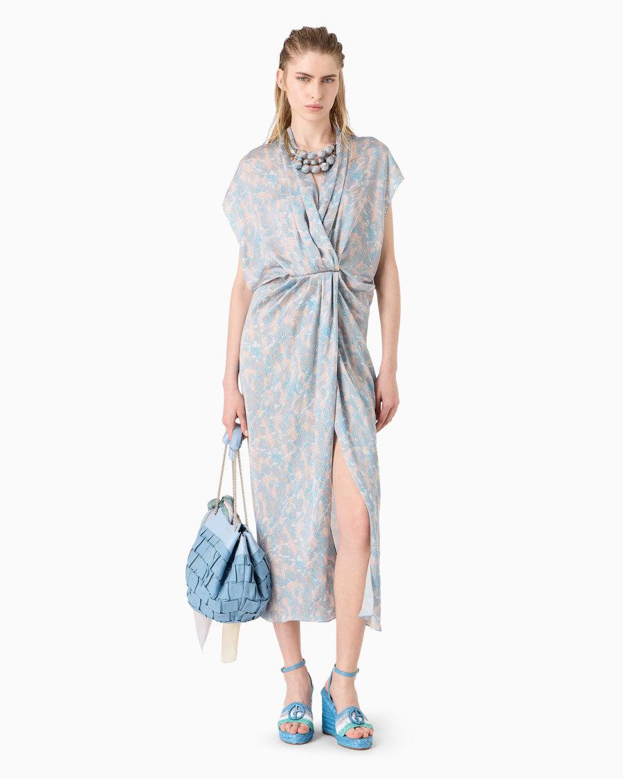 The world of armani ABITO LUNGO IN SETA STAMPATA Vendite Flash