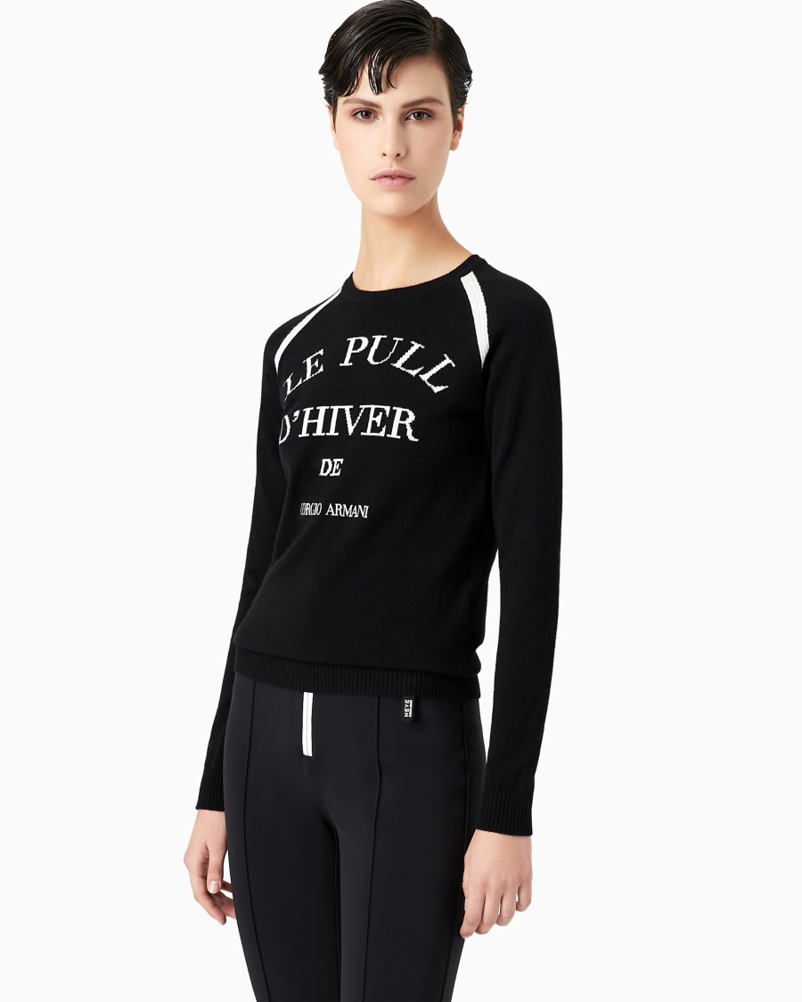 The world of armani GIORGIO ARMANI NEVE MAGLIA GIROCOLLO IN CASHMERE Moda