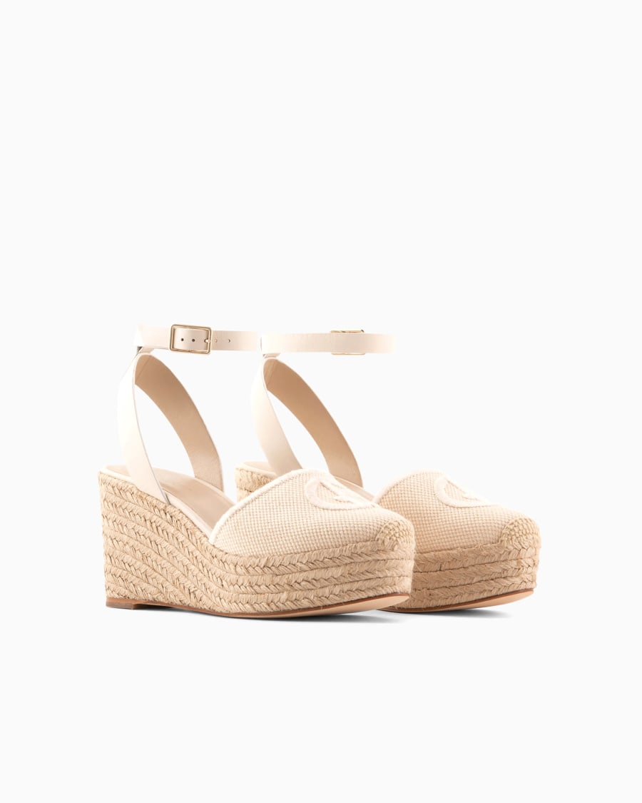 The world of armani ESPADRILLAS IN COTONE CON ZEPPA E LOGO RICAMATO Italy