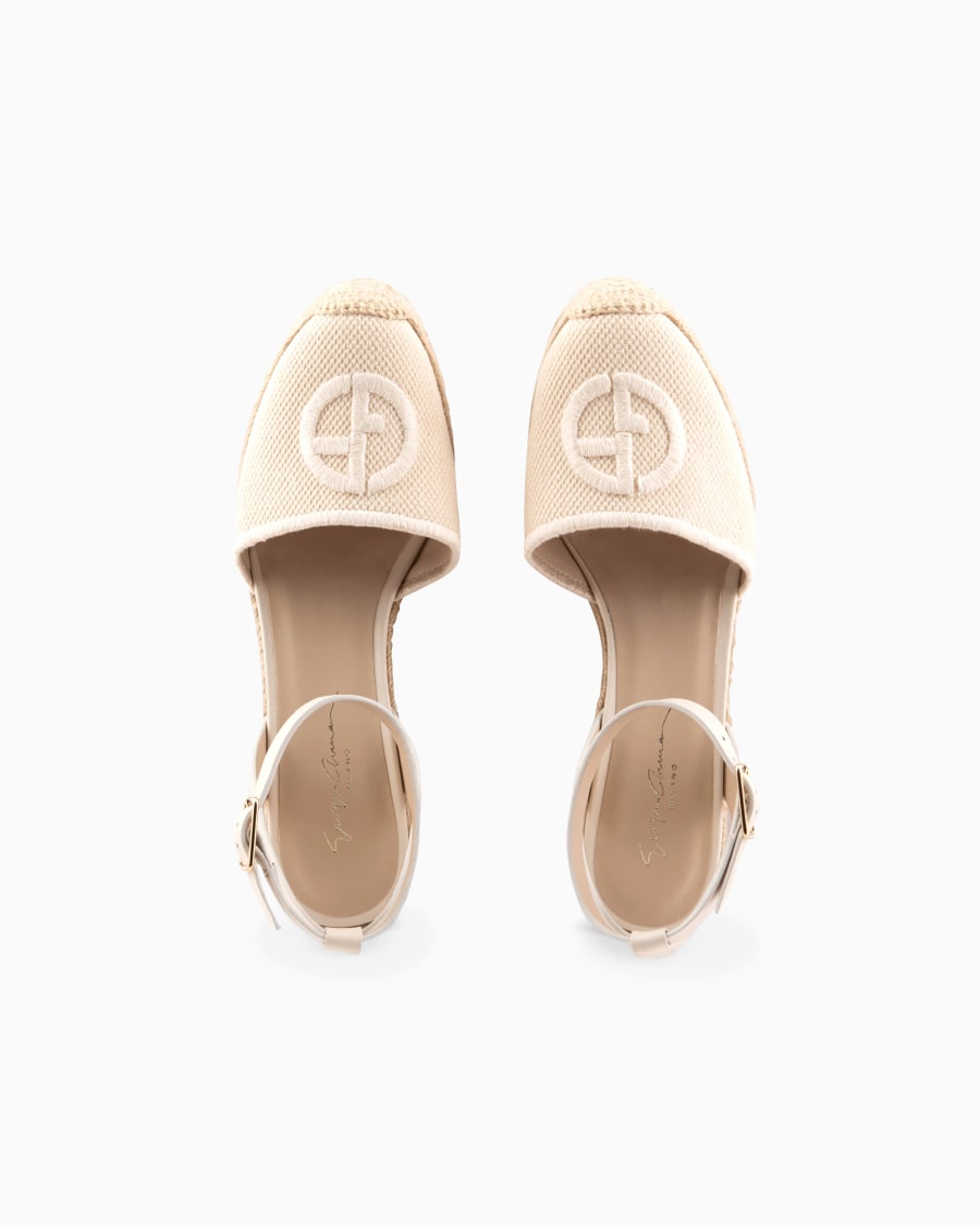 The world of armani ESPADRILLAS IN COTONE CON ZEPPA E LOGO RICAMATO Italy