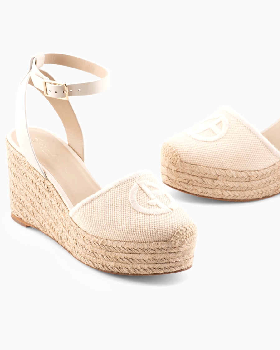The world of armani ESPADRILLAS IN COTONE CON ZEPPA E LOGO RICAMATO Italy