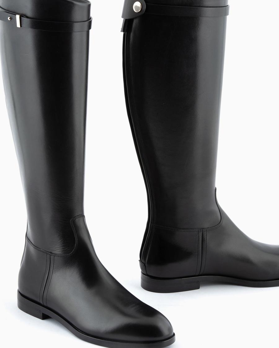 The world of armani STIVALI IN PELLE CON CINTURINO Nuovo