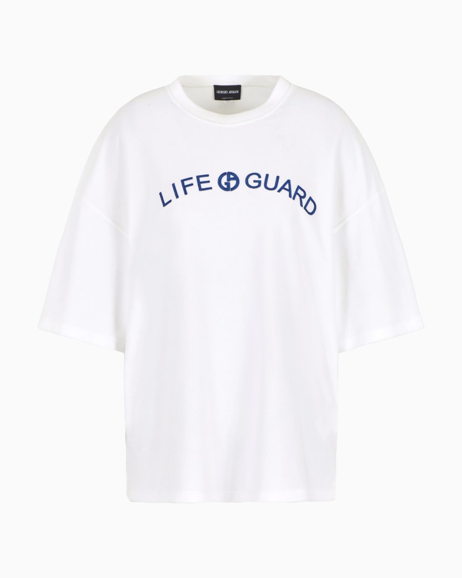 The world of armani T-SHIRT GIROCOLLO IN JERSEY DI COTONE E SETA Spedizione Gratuita