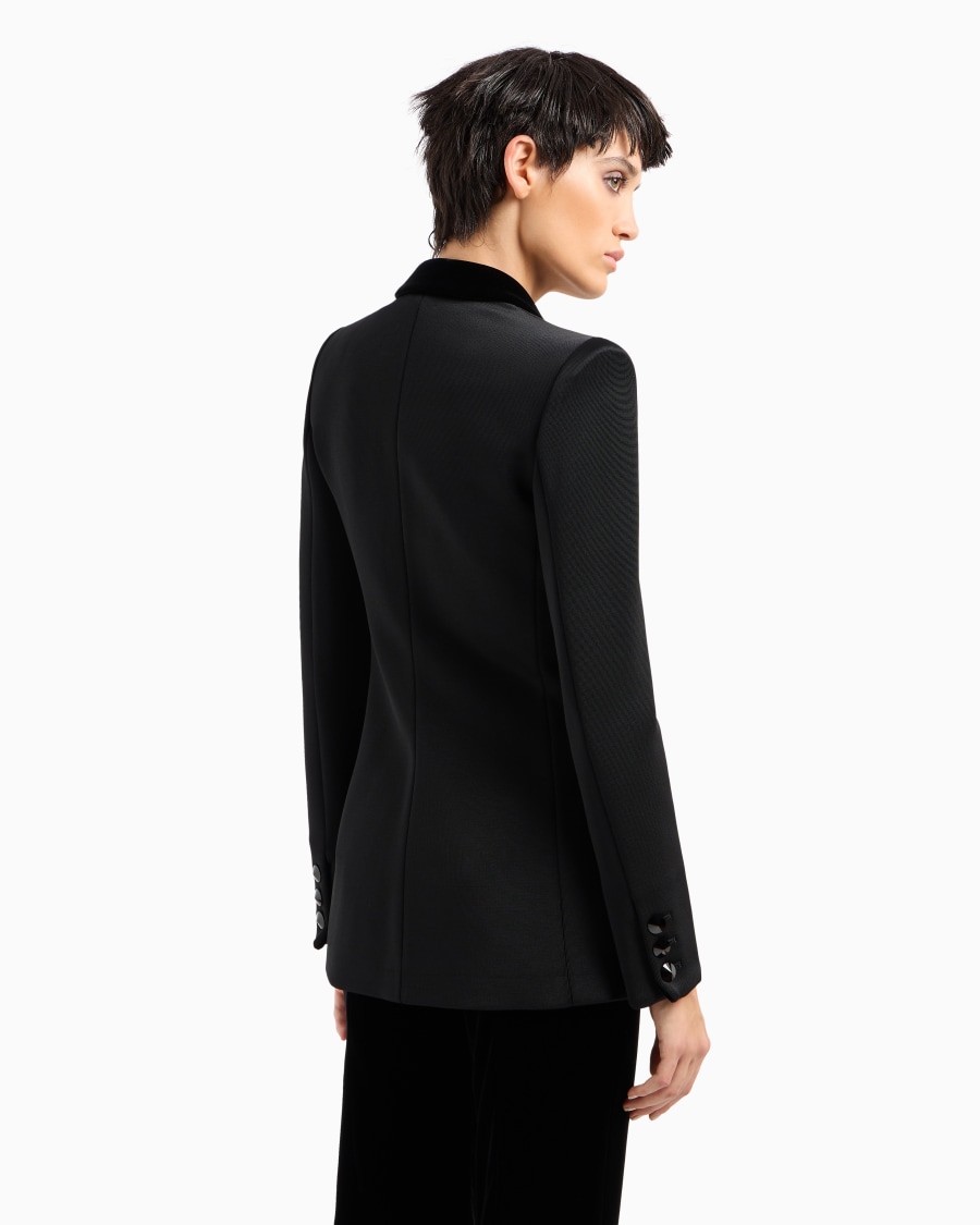 The world of armani GIACCA MONOPETTO IN JERSEY DOUBLE E VELLUTO CON RICAMI Pezzi Unici
