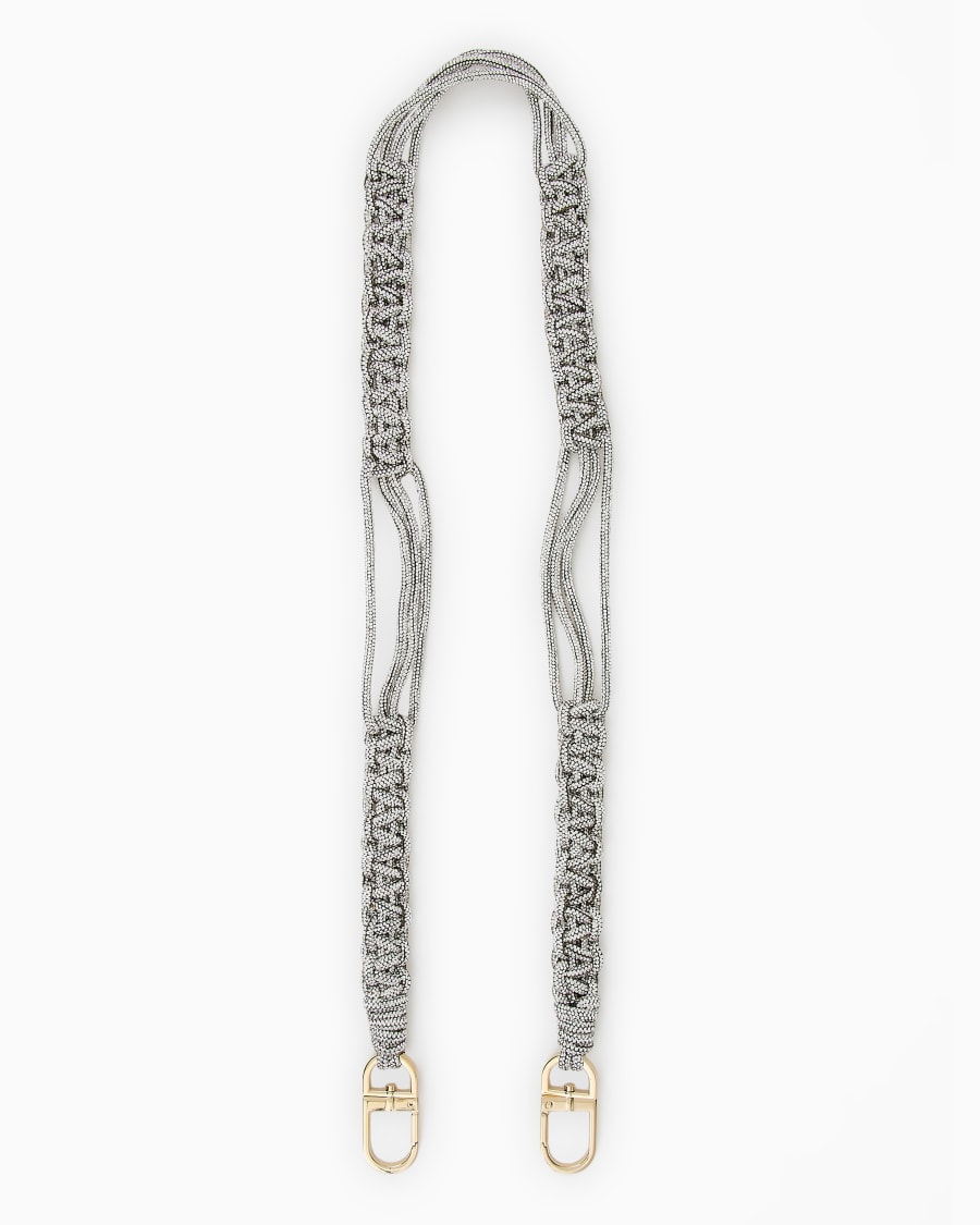 The world of armani TRACOLLA LUNGA IN STRASS CON MOTIVO INTRECCIO Acquista Ora