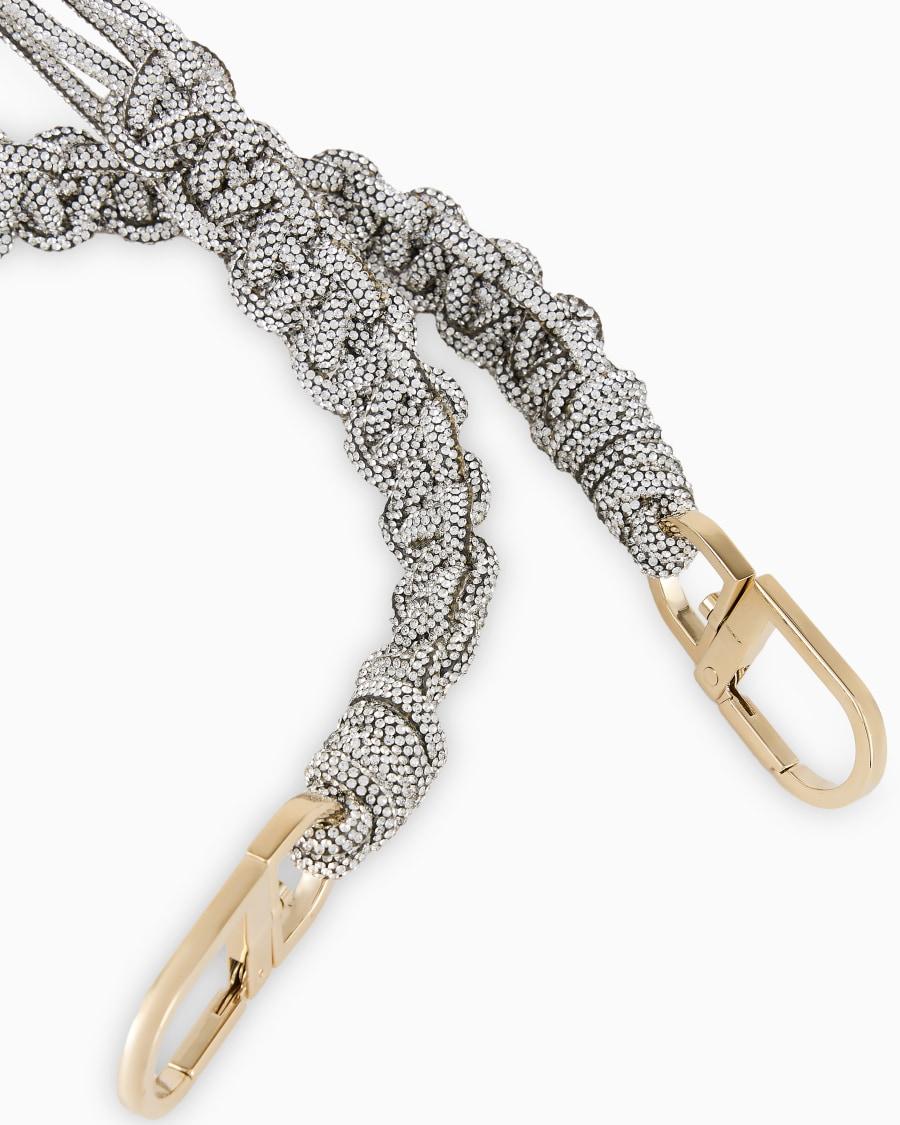 The world of armani TRACOLLA LUNGA IN STRASS CON MOTIVO INTRECCIO Acquista Ora