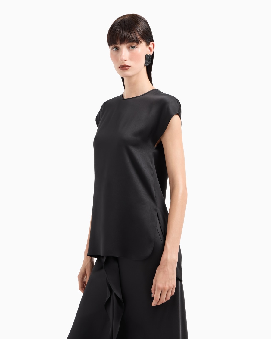 The world of armani BLUSA LUNGA IN DOPPIO RASO DI SETA Outlet