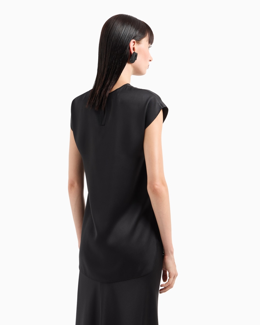 The world of armani BLUSA LUNGA IN DOPPIO RASO DI SETA Outlet