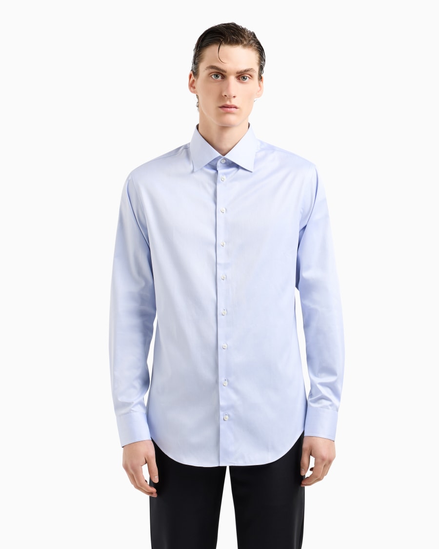 The world of armani CAMICIA CLASSICA REGULAR FIT IN COTONE Saldi