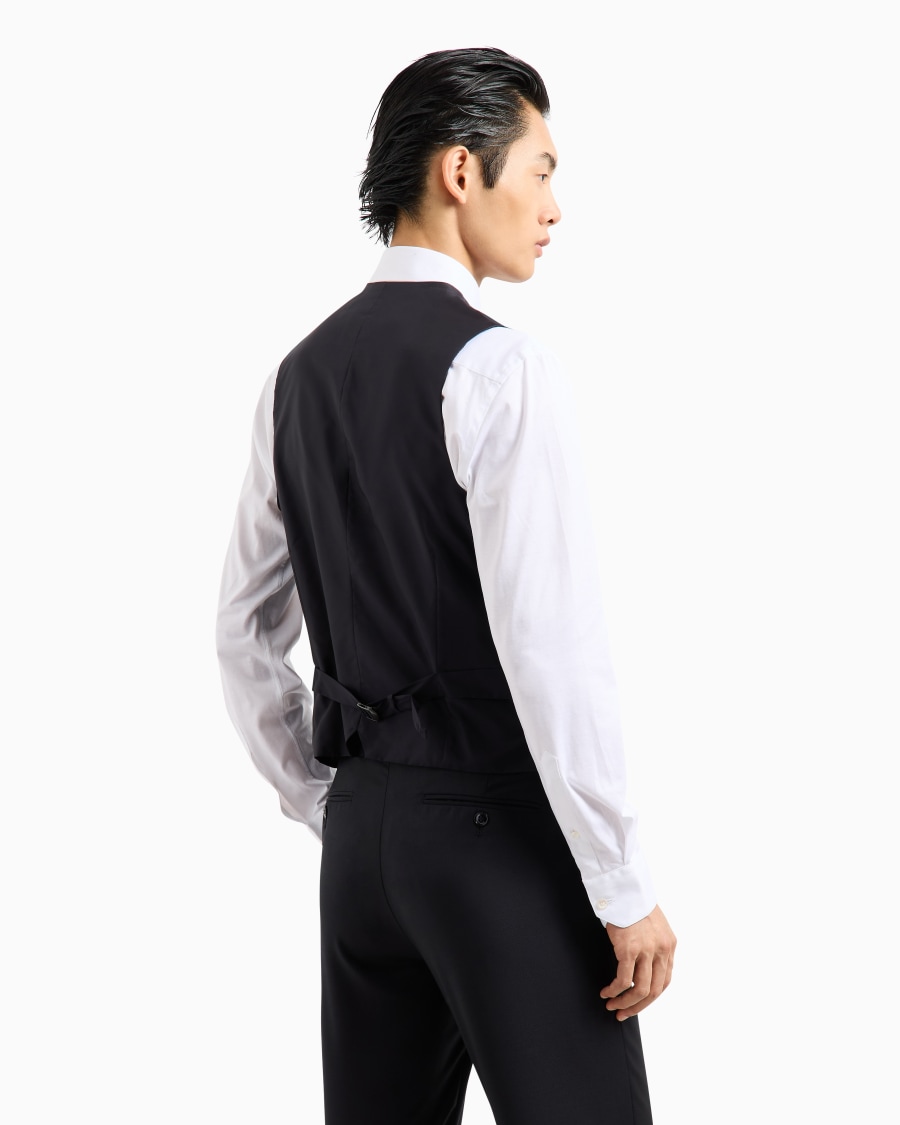 The world of armani GILET MONOPETTO IN LANA VERGINE Nuova