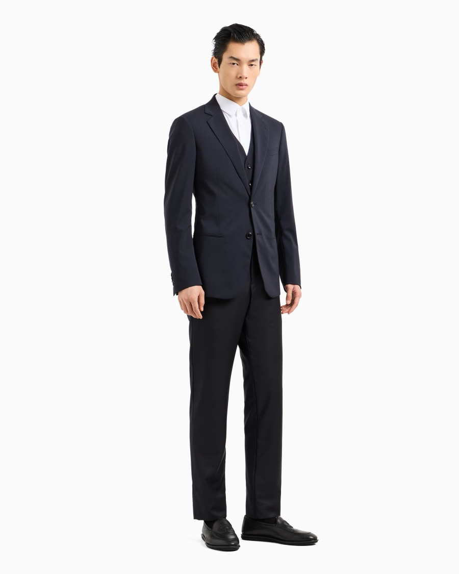 The world of armani GILET MONOPETTO IN LANA VERGINE Nuova