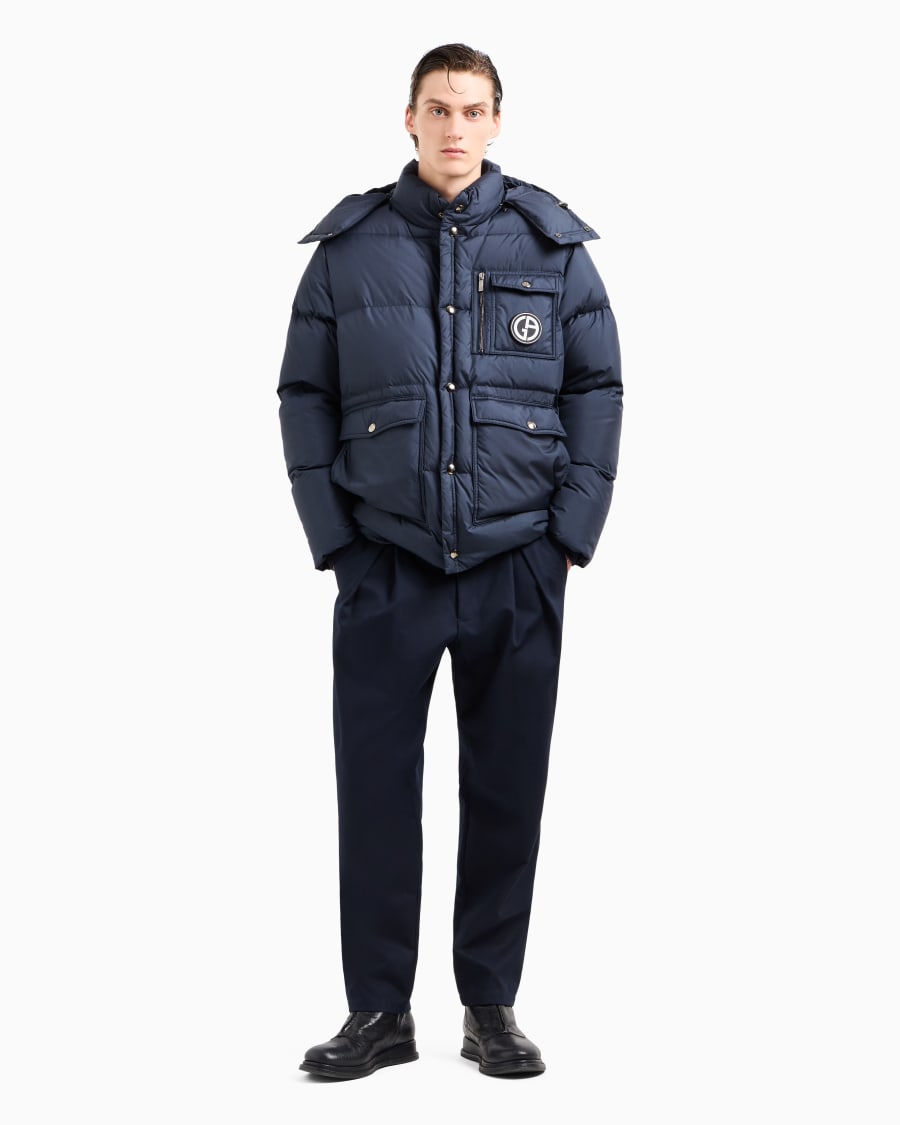 The world of armani BOMBER CON CAPPUCCIO IMBOTTITO IN PIUMA D'OCA ASV Nuovo