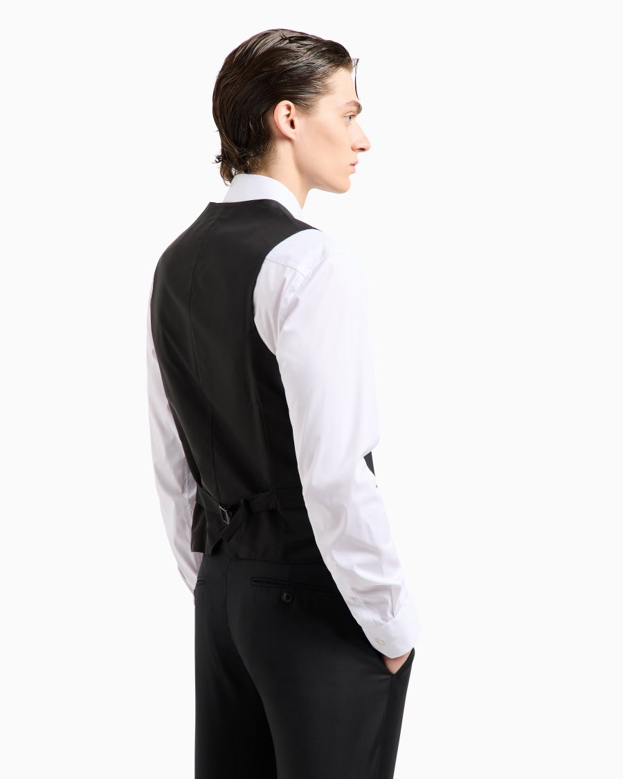 The world of armani GILET MONOPETTO IN LANA VERGINE Qualità