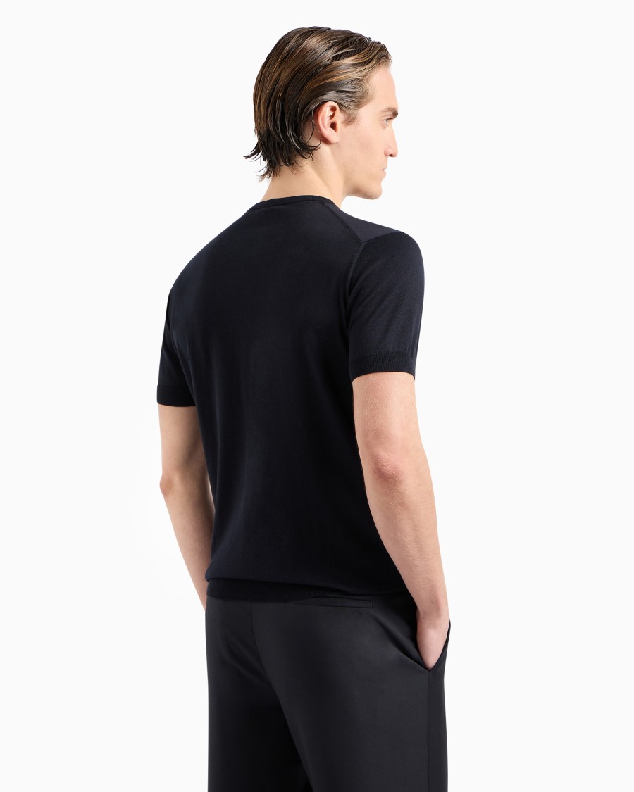 The world of armani MAGLIA GIROCOLLO IN SETA E COTONE Negozi Online
