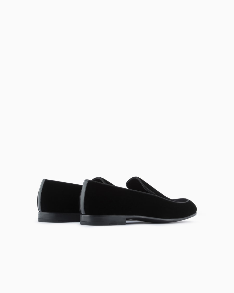 The world of armani MOCASSINI IN VELLUTO CON LOGO RICAMATO Promozione Limitata