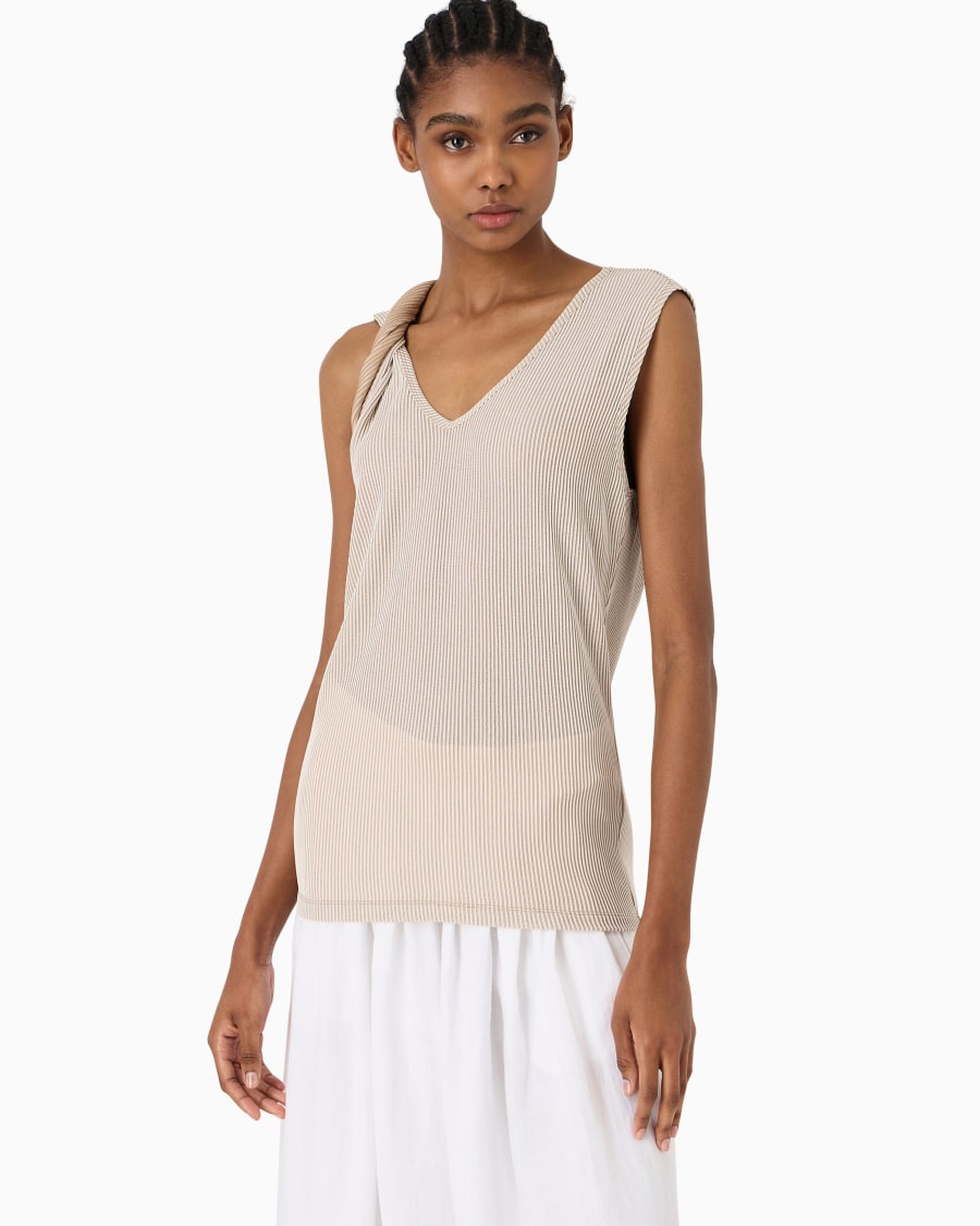The world of armani TOP GIROCOLLO IN VISCOSA A COSTE Promozione