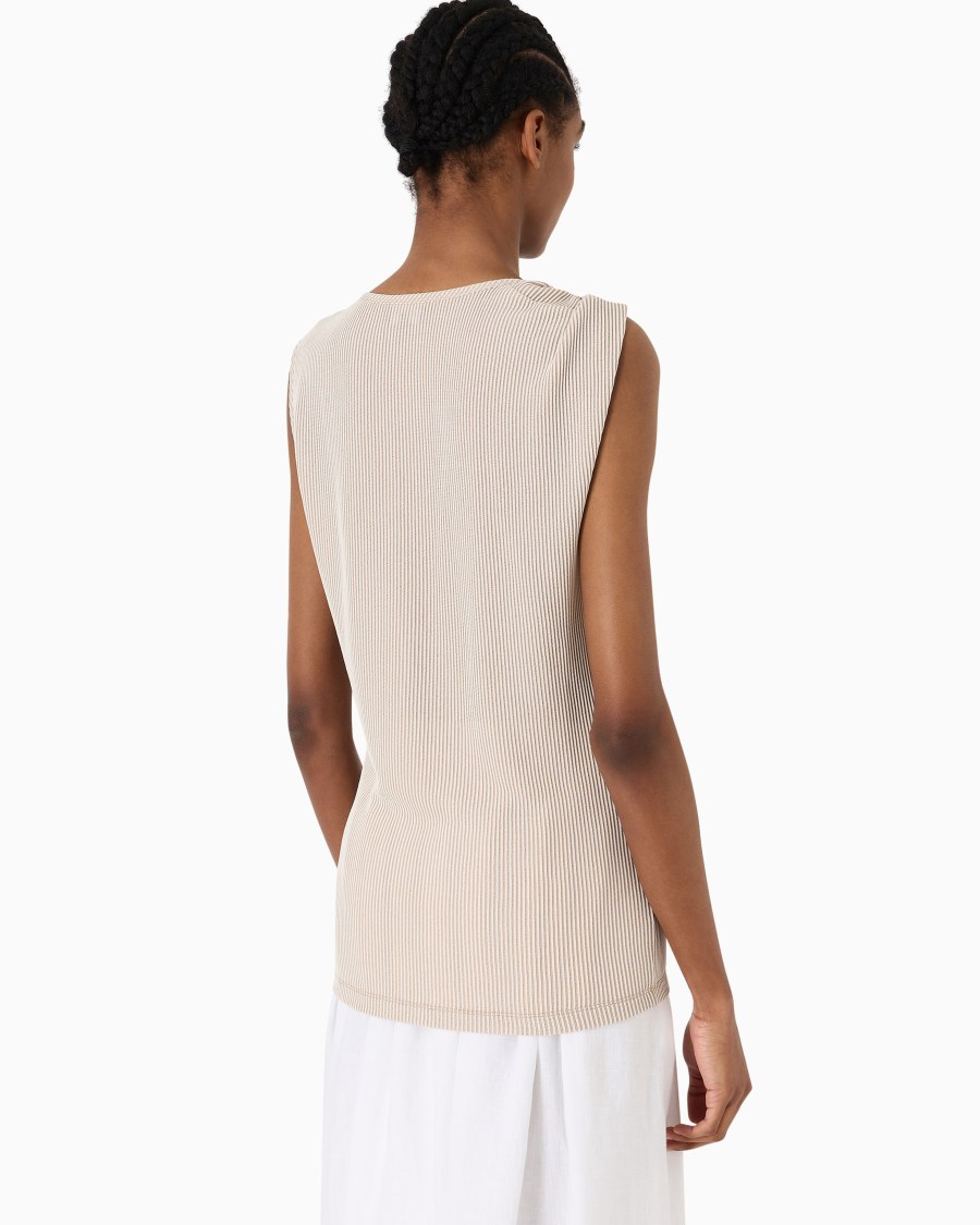 The world of armani TOP GIROCOLLO IN VISCOSA A COSTE Promozione