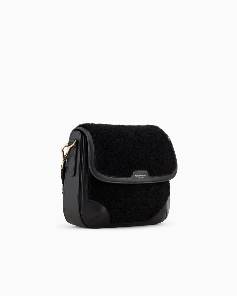 The world of armani GIORGIO ARMANI NEVE BORSA A SPALLA GRANDE IN SHERLING E E PELLE Saldi