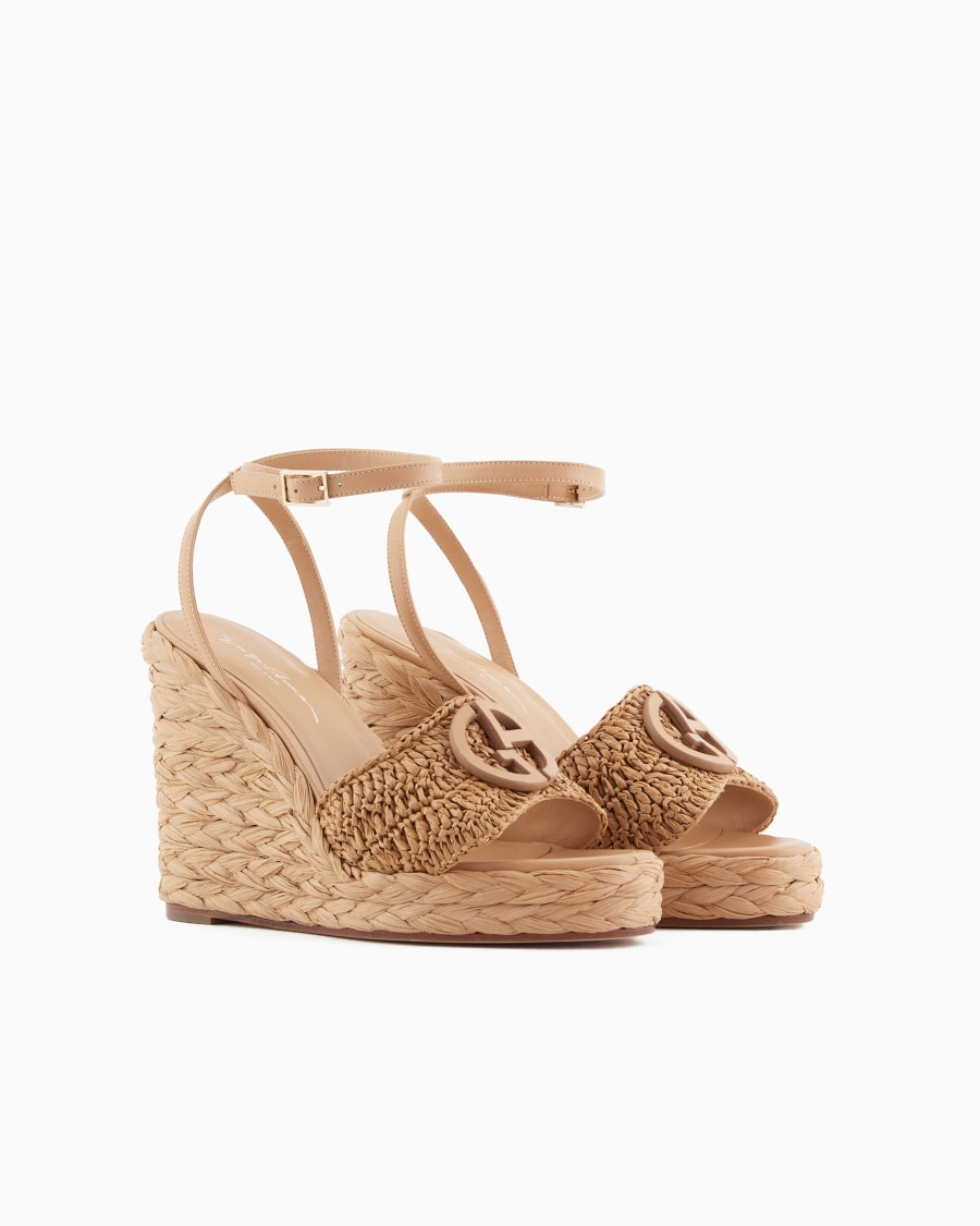 The world of armani SANDALI CON ZEPPA IN CORDA CON MOTIVO INTRECCIO Offerte