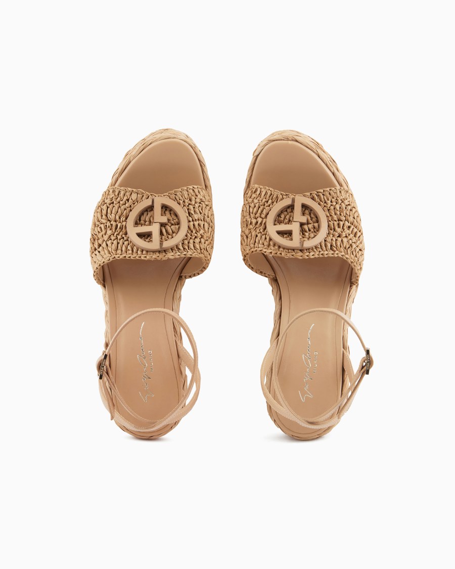 The world of armani SANDALI CON ZEPPA IN CORDA CON MOTIVO INTRECCIO Offerte