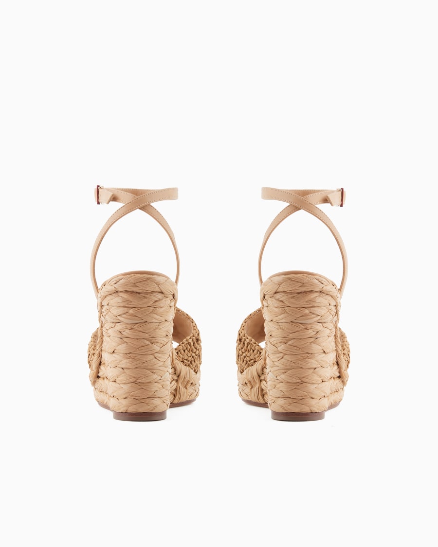 The world of armani SANDALI CON ZEPPA IN CORDA CON MOTIVO INTRECCIO Offerte