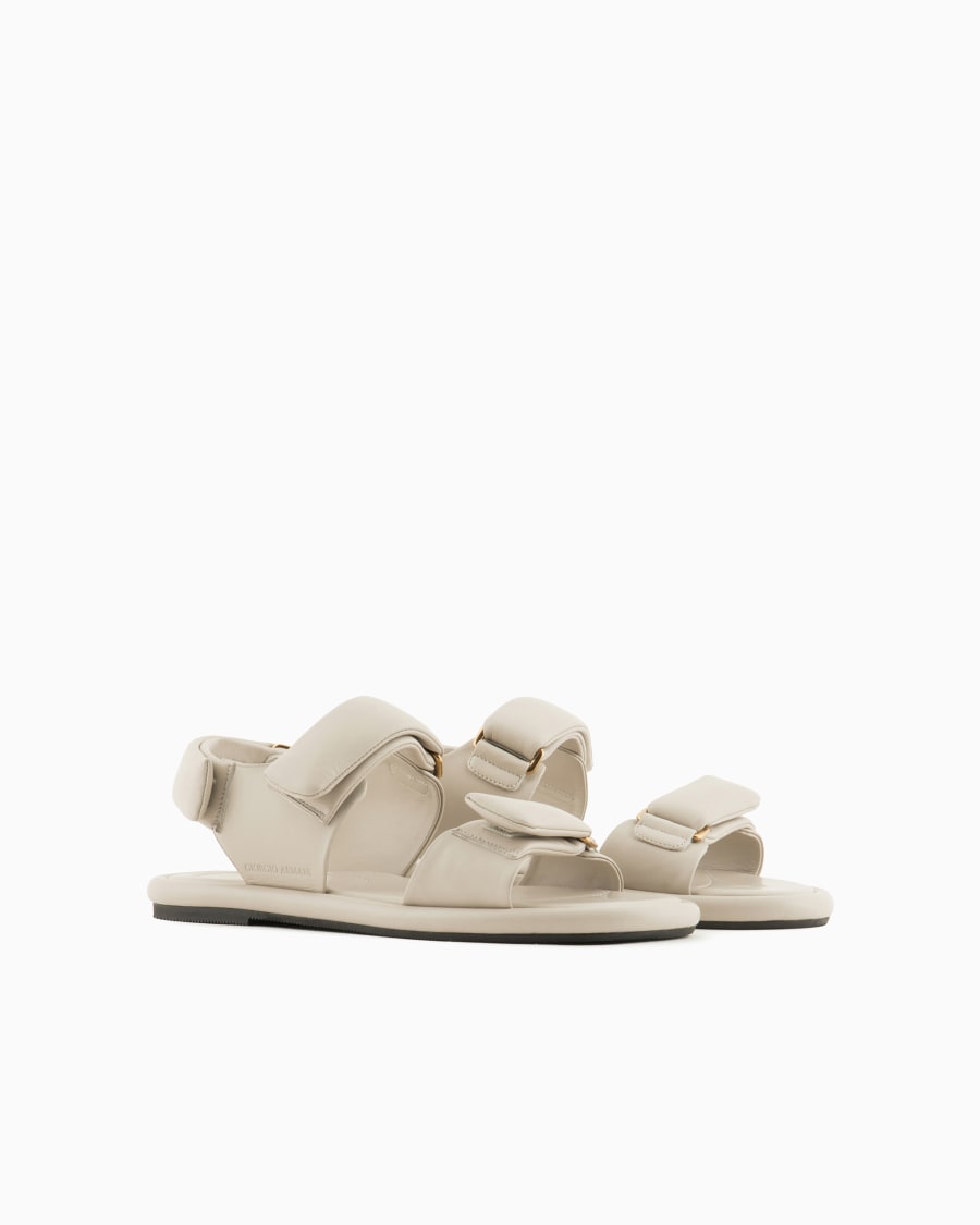 The world of armani SANDALI FLAT IN NAPPA IMBOTTITA In Saldo