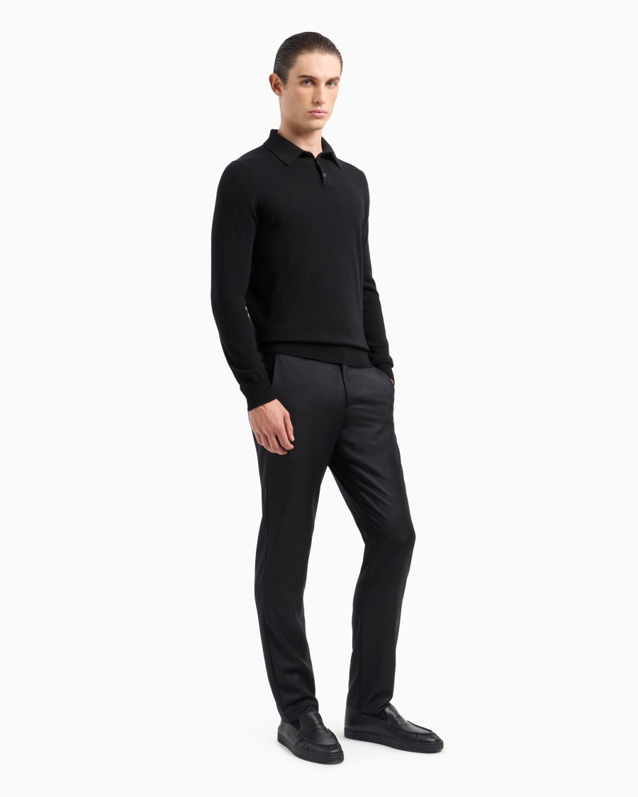 The world of armani POLO A MANICHE LUNGHE IN CASHMERE Prezzo Ridotto
