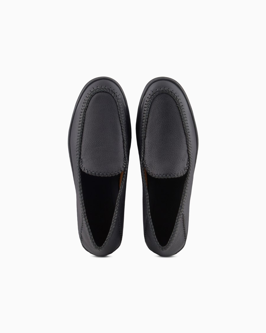 The world of armani GALLERIA 3 SLIP-ON IN CERVO CON INFILATURE Novità