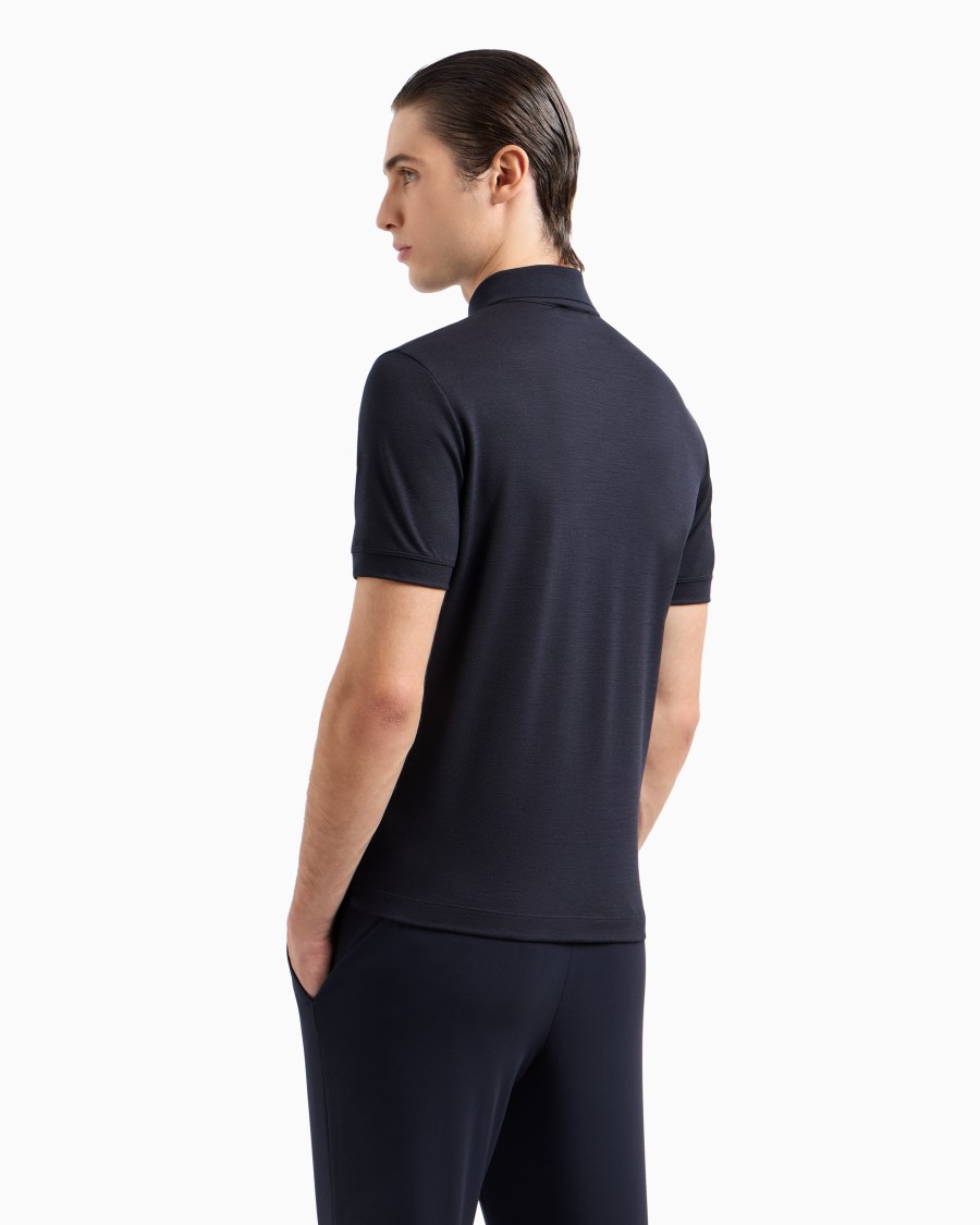 The world of armani POLO IN PIQUET DI PURA LANA VERGINE Saldi