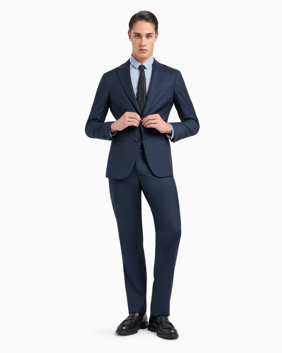 The world of armani ABITO LINEA SOHO MONOPETTO IN LANA VERGINE PUNTO SPILLO Offerte