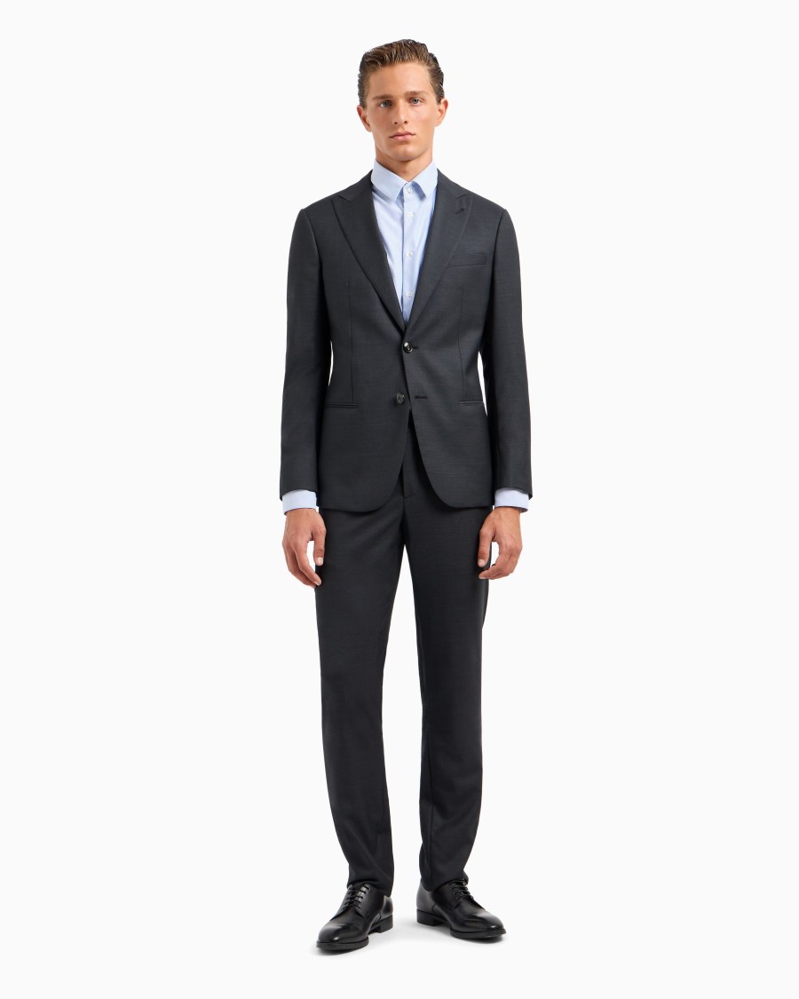 The world of armani ABITO LINEA SOHO MONOPETTO IN LANA VERGINE PUNTO SPILLO Offerta natalizia