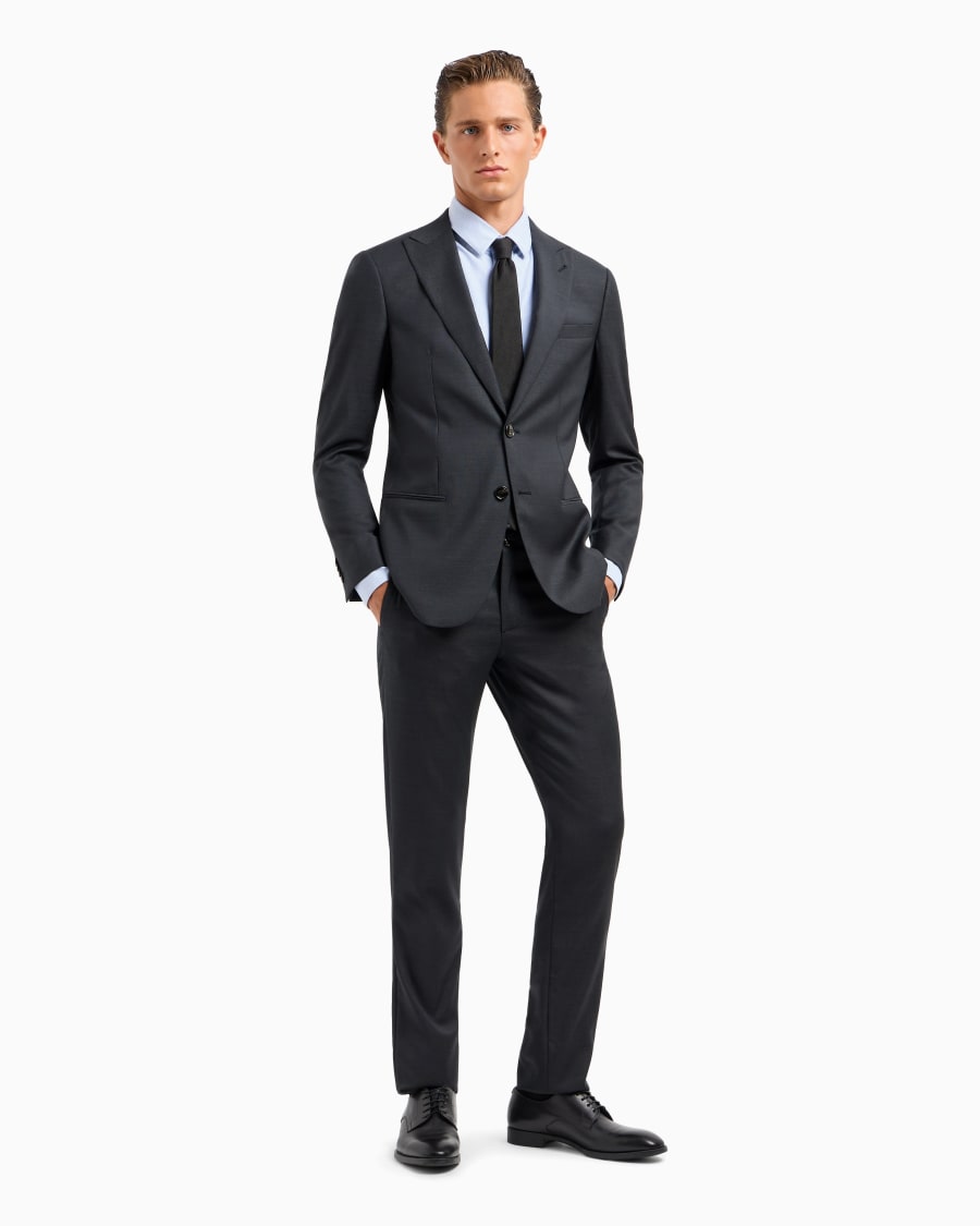 The world of armani ABITO LINEA SOHO MONOPETTO IN LANA VERGINE PUNTO SPILLO Offerta natalizia
