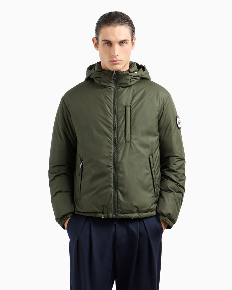 The world of armani BLOUSON CON CAPPUCCIO IMBOTTITO IN PIUMA D'OCA ASV Saldi Di Fabbrica