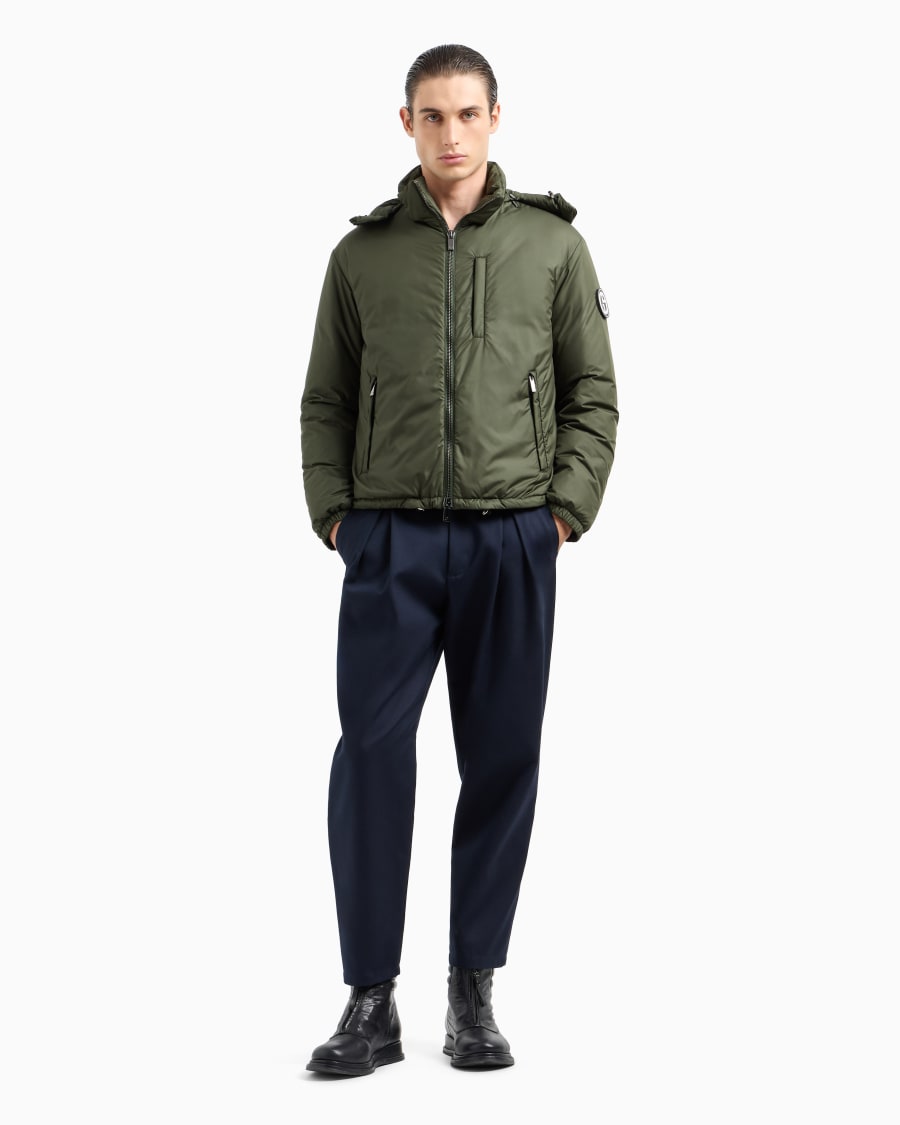 The world of armani BLOUSON CON CAPPUCCIO IMBOTTITO IN PIUMA D'OCA ASV Saldi Di Fabbrica