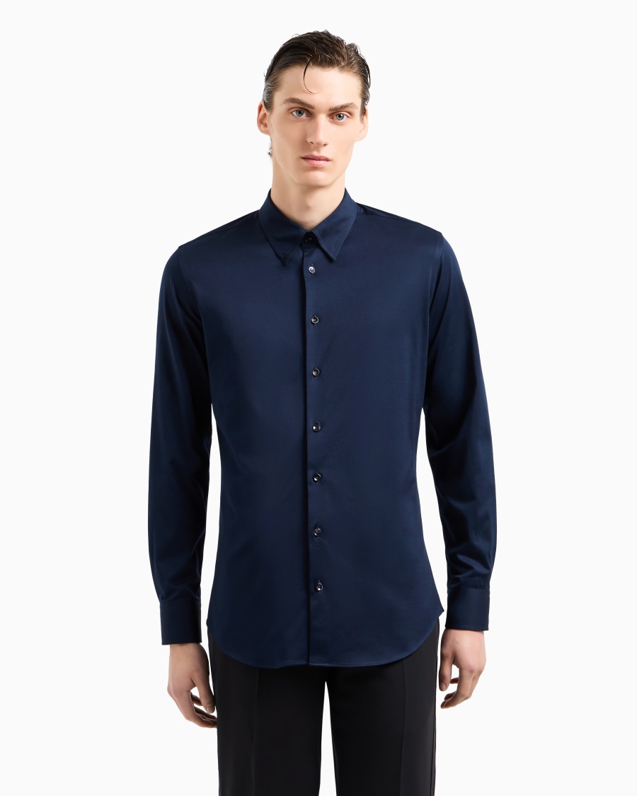 The world of armani CAMICIA SLIM FIT ICON IN JERSEY DI COTONE Negozio