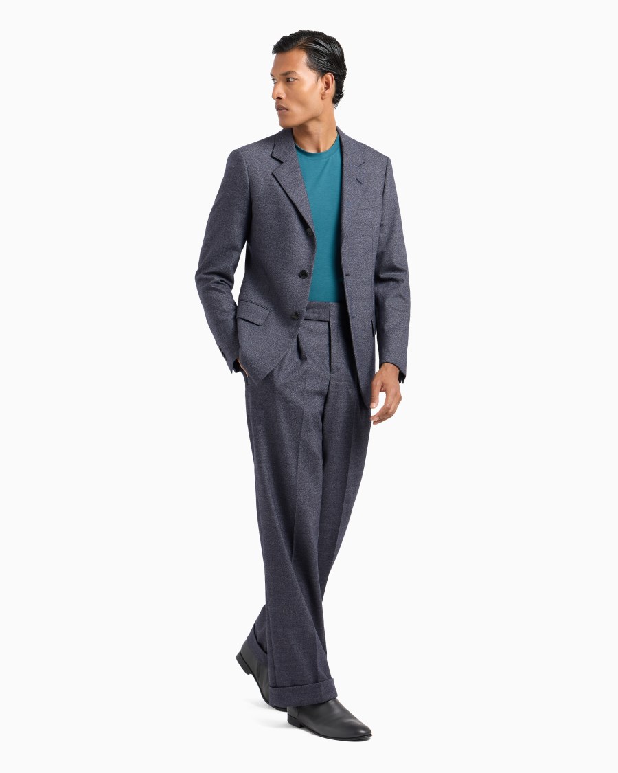 The world of armani T-SHIRT GIROCOLLO A MANICHE CORTE IN JERSEY DI VISCOSA STRETCH Italia