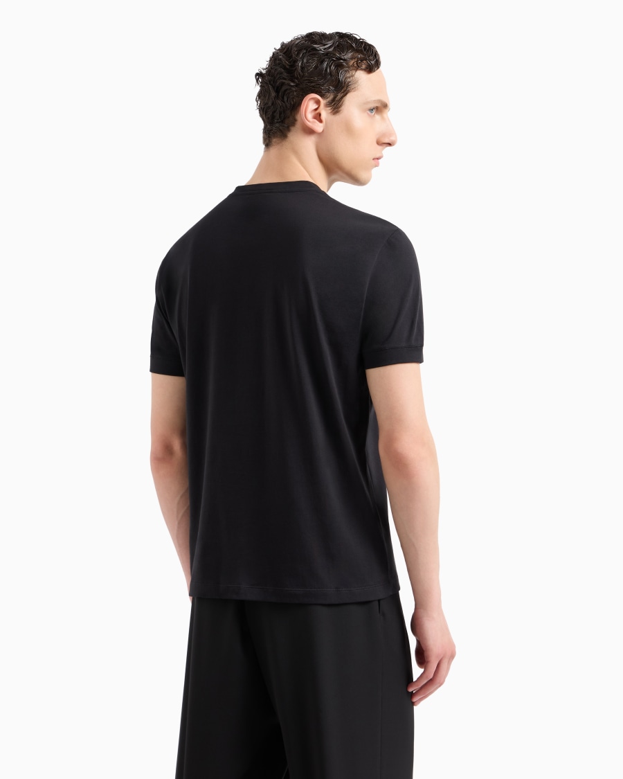 The world of armani T-SHIRT GIROCOLLO BORGONUOVO 11 IN JERSEY DI COTONE PIMA Promozione
