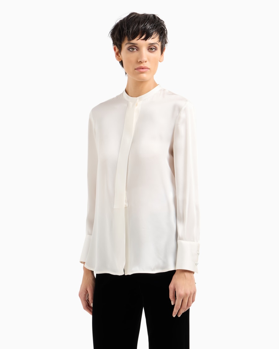 The world of armani CAMICIA IN CHARMEUSE DI SETA Pezzi Unici