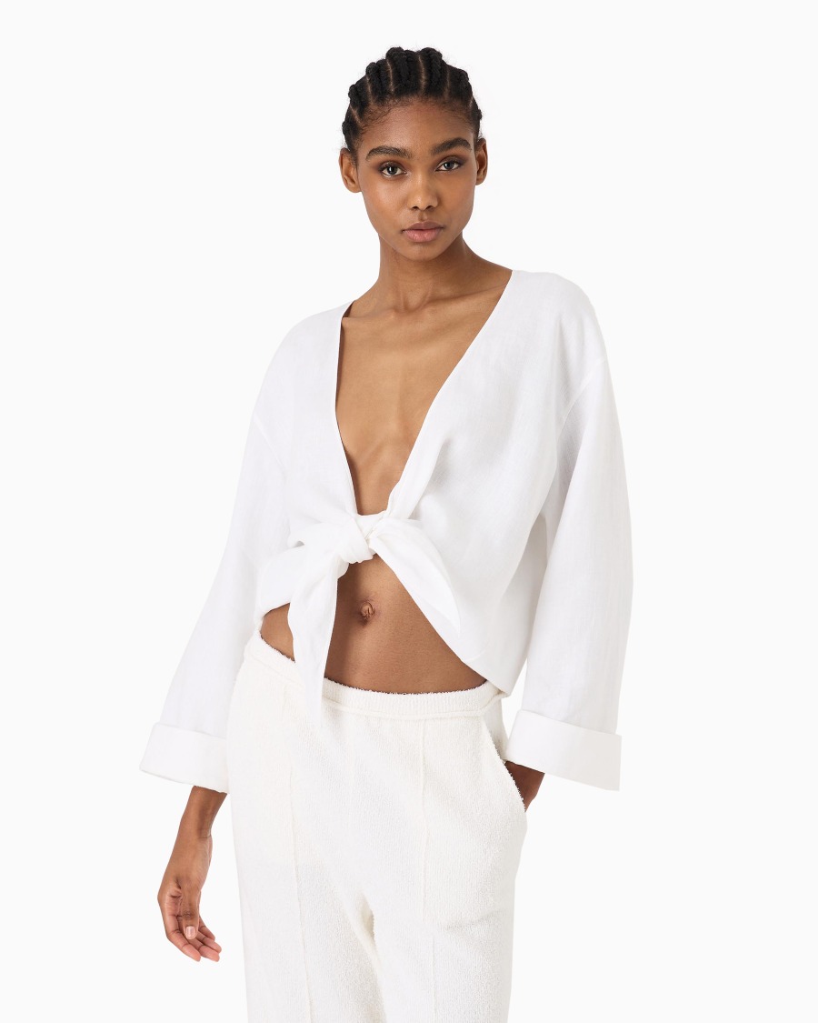 The world of armani CAMICIA DA ANNODARE IN CANAPA ASV Soddisfazione Garantita