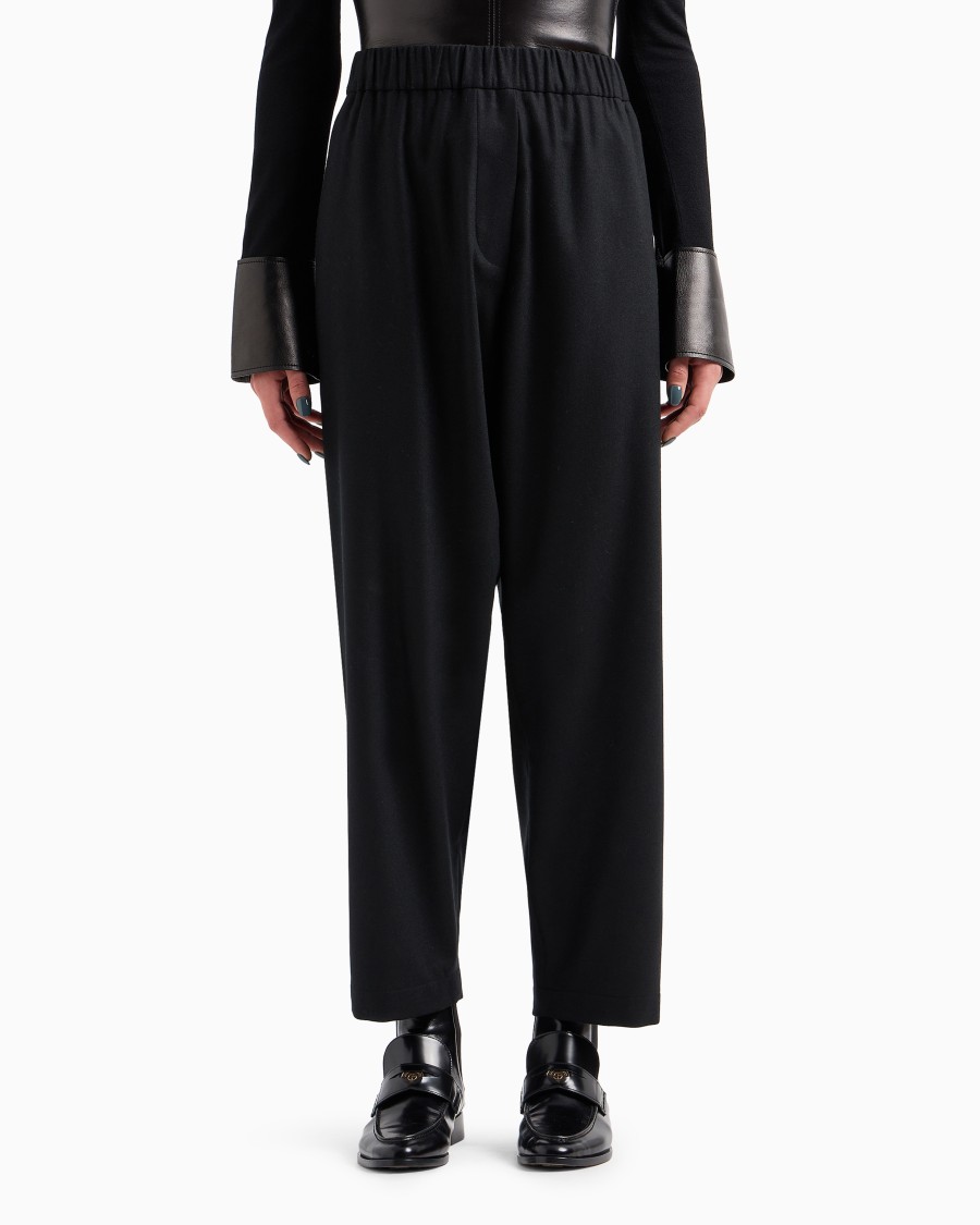 The world of armani PANTALONI MORBIDI IN FLANELLA LANA E CASHMERE Promozione Limitata