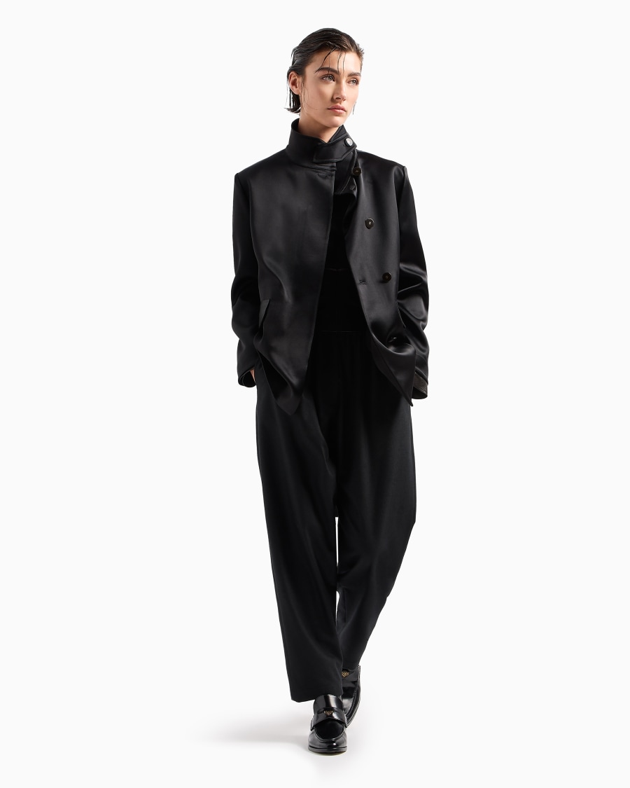 The world of armani PANTALONI MORBIDI IN FLANELLA LANA E CASHMERE Promozione Limitata