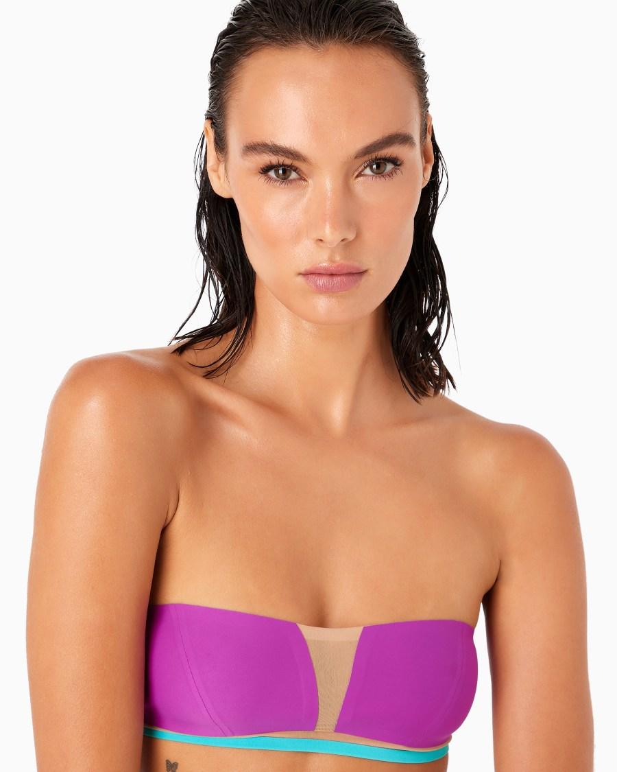 The world of armani BIKINI A FASCIA CON DETTAGLI IN TULLE Fino Al -60%